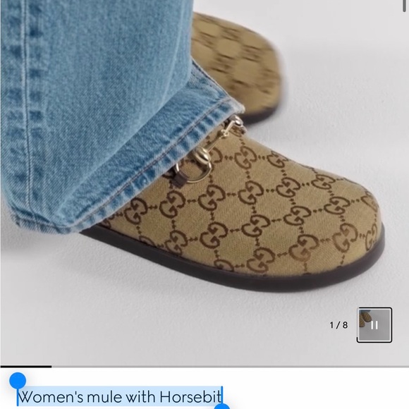 Gucci Tan Monogram Slip-On Shoes - Picture 3 of 3